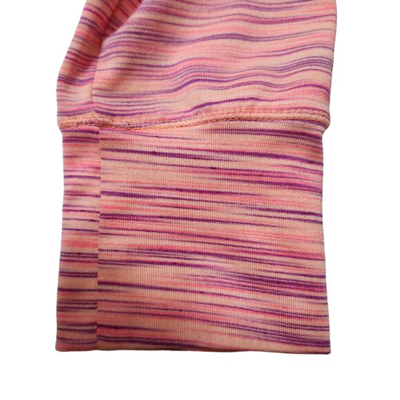 Maurices In Motion Hooded Workout Shirt Long Sleeves Space Dye Coral Purple Sz M - Picture 11 of 13